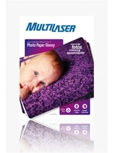 Papel Especial Photo Multilaser A6 200g/m2 20 Folhas - Pe010