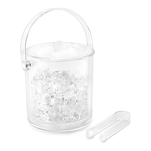 Double Wall Ice Bucket With Lid And Ice Tongs 1 1/2 Qt ...