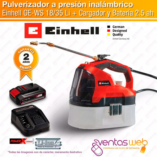 Imagen 2 de 6 de Fumigador A Presion Inalambrico Einhell + Carg Y Bateria 18v