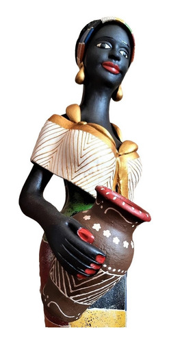 Imagem 6 de 9 de Boneca Africana Saia E Faixa Coloridas Artesanato Caruaru