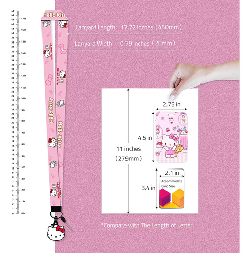 Llavero De Hello Kitty Bonito Porta Tarjetas De Identif...