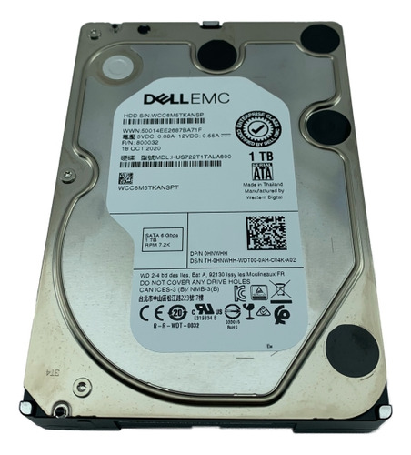 M1 Disco Duro Dell 1tb 3.5 Sata Servidor T30 T40 T140 T150