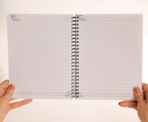 Cuaderno Con Versículo Floral Acuarela