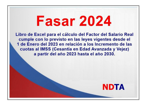 Fasar 2024, Libro Excel P/calculo Del Factor De Salario Real