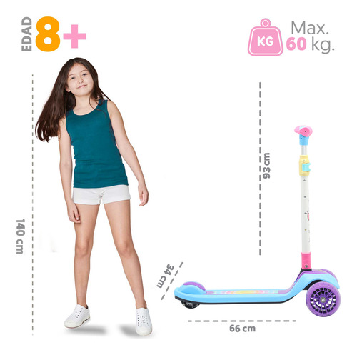 Apache Scooter Glam Con Luces Mágicas En Ruedas Y Plataforma