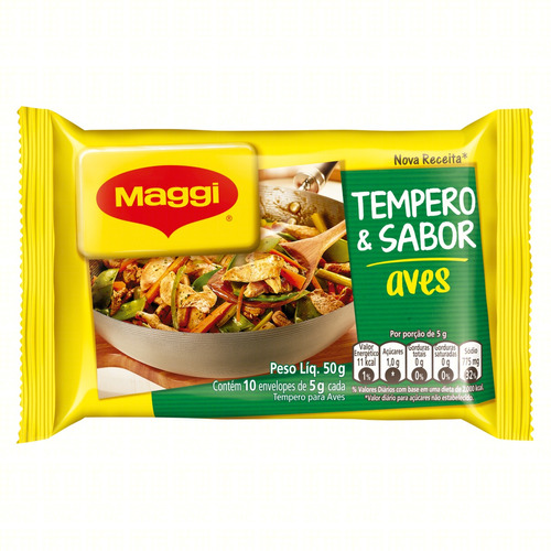 Tempero para Aves Maggi Tempero & Sabor Pacote 50g 10 Unidades