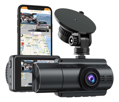 Lamonke Cmara De Tablero 4k Con Gps, Cmara Frontal E Interio