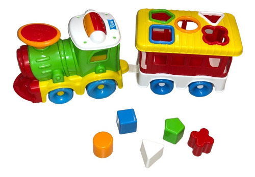 Imagen 4 de 6 de Tren Con Vagon - Didactico Y Encastre Riva Art. 711 E.full