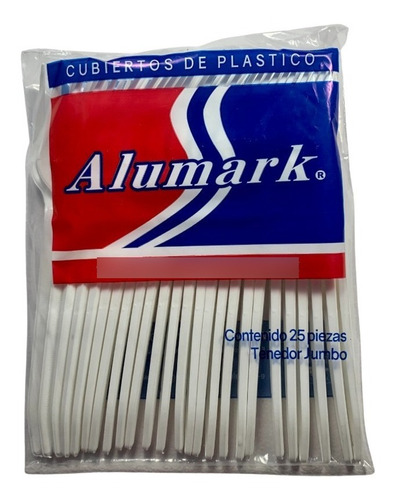 100pz Tenedor Jumbo Desechable Alumark (plástico)