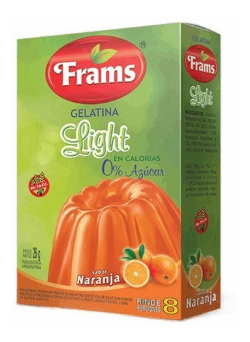 Gelatina Light Frams Sabor Naranja Sin Tacc X 26 Grs.