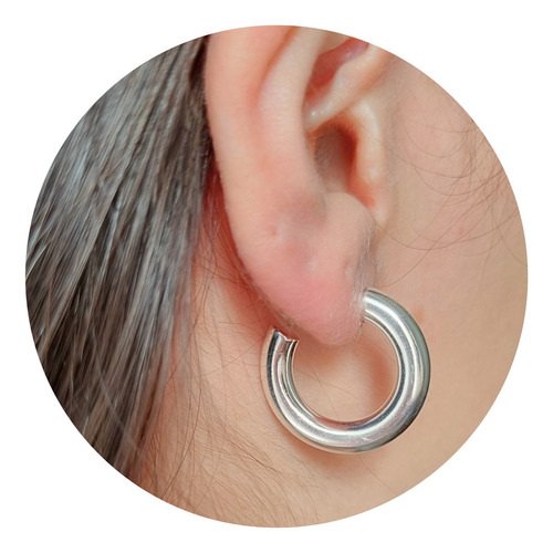 Aros Pasantes Semi Argollas Gruesas 6mm X 25mm Acero Blanco
