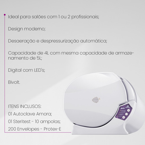 Autoclave Cristófoli Amora 4 Manicure Dentista Bio Segurança