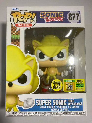 Funko Pop Super Sonic First Appeareance #877 Sdcc 2022 Exclu
