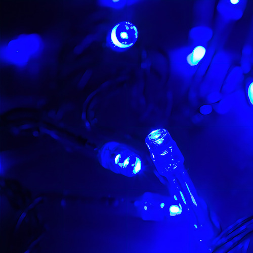 Serie Navideña 300 Led Luz Azul Cable Azul 13 Mts 6 Pzas