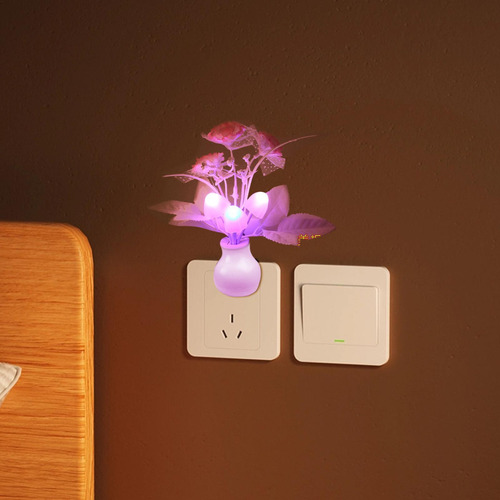 Luz De Noche De Flores Led Luz De Noche De Control De Luz Lá