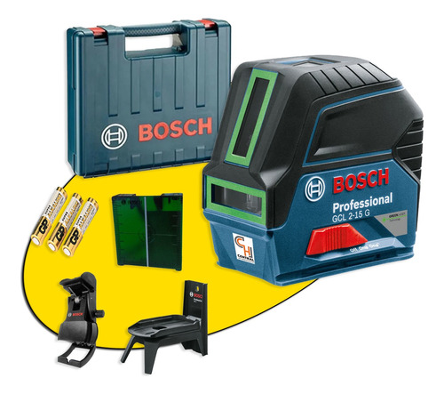 Nivel Laser Bosch Gcl 2 15 2 Lineas 2 Puntos Verdes Láser Autonivelante Soporte Maletin Durlock Cielo Raso