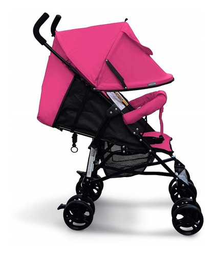 Cochecito paragüitas Mega Baby Jupiter rosa con chasis color negro