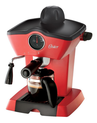 Cafetera Espresso 4 Tazas Oster 4188 Sistema Hidropresion Color Rojo