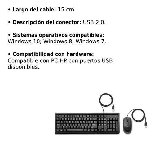 HP Teclado Combinado con Cable 6HD76AA#Abu