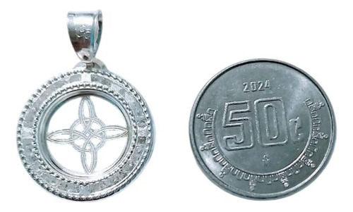 Medalla Nudo De Bruja Con Zirconias En Plata 925 Plateado