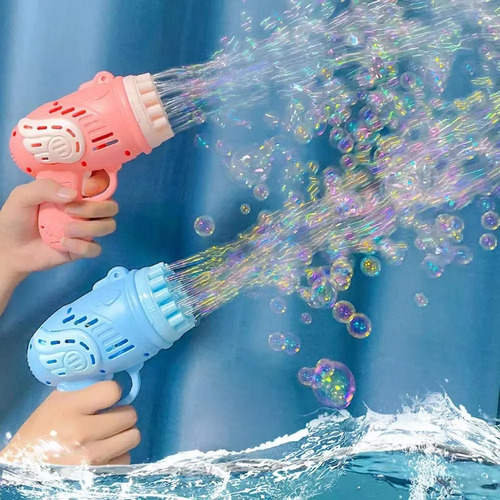 23 Hoyos Gatling Bubble Maker Regalos Para Niños Azul Acero