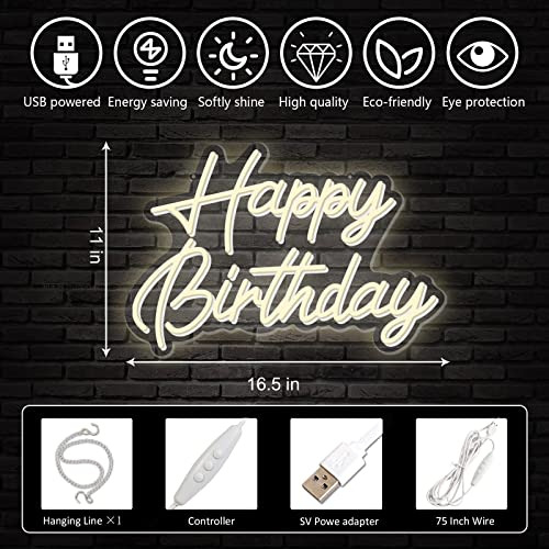 Letrero De Neón Feliz Cumpleaños, Letra De Neón Led ...