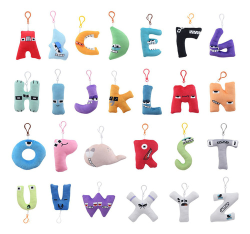 Conjunto De 26 Chaveiros De Pelúcia Alphabet Lore Letter Plu