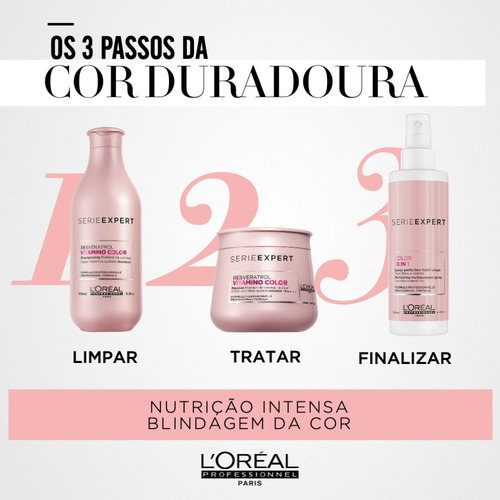 Imagem 8 de 10 de Máscara L'oréal Professionnel Vitamino Color-500 Ml