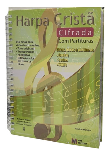 Harpa Cristã Cifrada Com Partituras Capa Aspiral Eme Editora