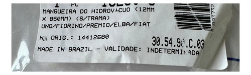 Mangueira Válvula Retenção Vácuo Servo Freio Fiat 147