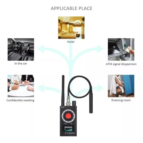 2025 Detector Gps Detector De Señal Rf Oculto Negro Enchufe