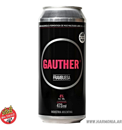 Nueva Gauther Frambuesa Libre De Gluten 6 Latas X 473 Ml