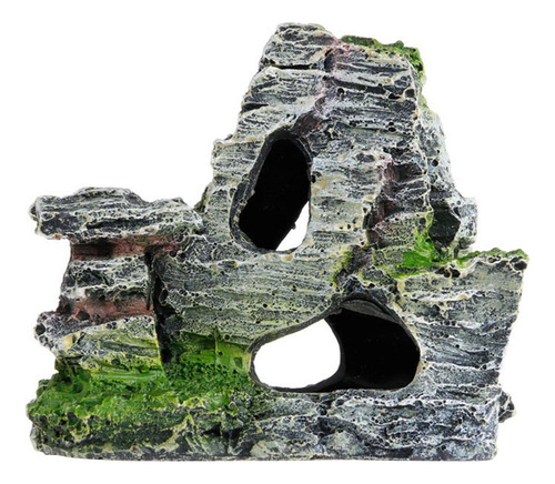 3 Acuario Montaña Adorno Peces Tortuga El 10x5.5x9cm