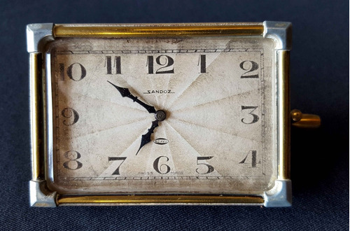 Imagen 2 de 6 de Antiguo Reloj Auto Art Deco Sandoz 8 Days 1930 Travel 27115