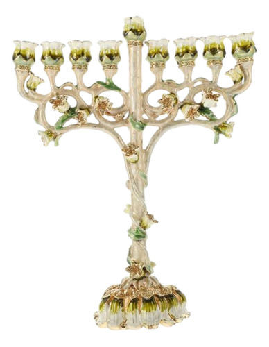 Hanukkah Menorah-candelabro De 9 Ramas, Adornos Antiguos,