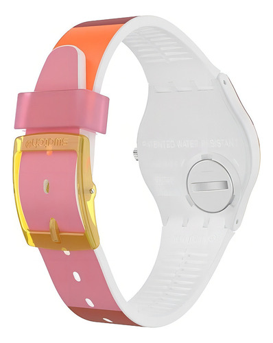 Reloj Swatch Roug'heure Gw198 Color de la correa Rojo y Amarillo Color del bisel $$$ Color del fondo