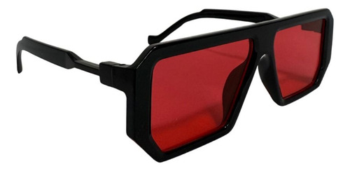 Lentes De Sol Rojo Rectangular Style Trendy Rectangular Negro Rojo Negro Negro