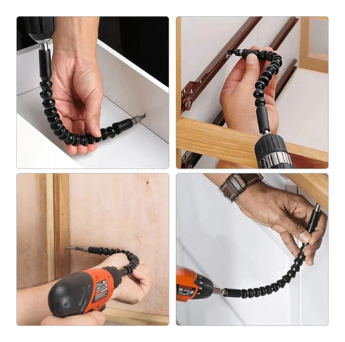 Kit Cabo Extensor Flexivel 24cm + 11 Pcs Para Parafusadeira