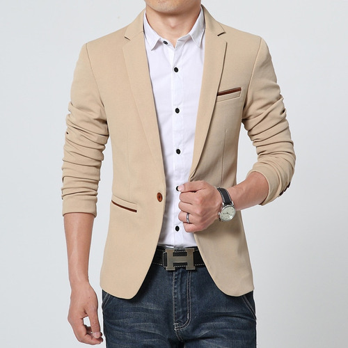 Blazer Casual De Algodón De Negocios Para Hombre, Primavera