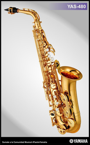 Saxo Alto Yamaha Yas480 Llaves Fa# Dorado Con Estuche