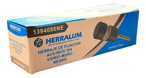 Herraje De Fijación Ace/inox 304 Vidrio-muro Negro Herralum