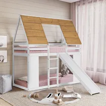 Comprar Cabaña Cama Superpuesta Montessori Wendy Con Tobogán