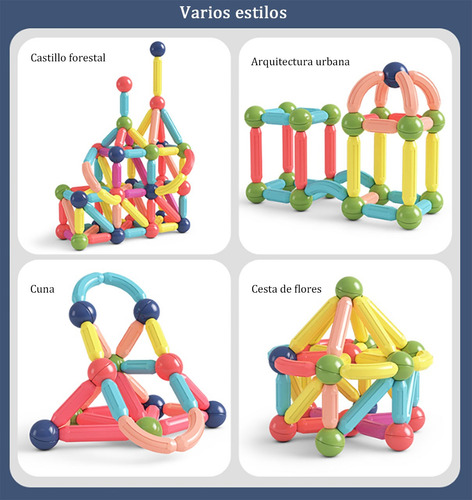 25 Pcs 3d Juguetes Magnética Bloques Construcción Para Niños Rojo