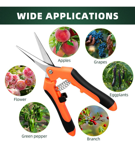 3 Pack Garden Pruning Shears, Stainless Steel Garden Shears