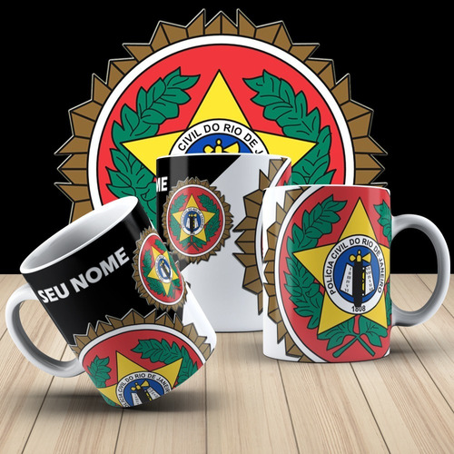 Caneca Policia Civil Rj Personalizada Com Nome 2020