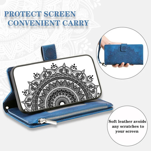 A Funda De Piel Tipo Cartera Con Estampado De Bandolera