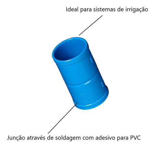 Luva Soldavel Cola 32mm Azul Irrigação 50 Unid