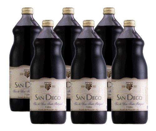 Suco De Uva Tinto Integral 1l San Diego Kit 6