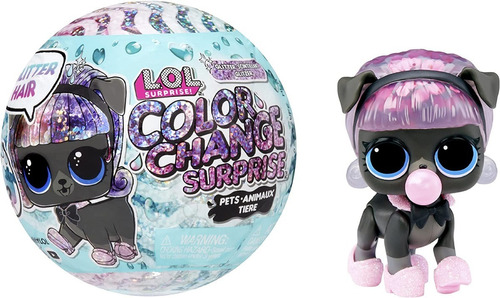 Muñeca Lol Pets Surprise Color Change Glitter 585312