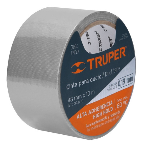 Cinta Ducto 10 Mt X 48 Mm Truper 12586